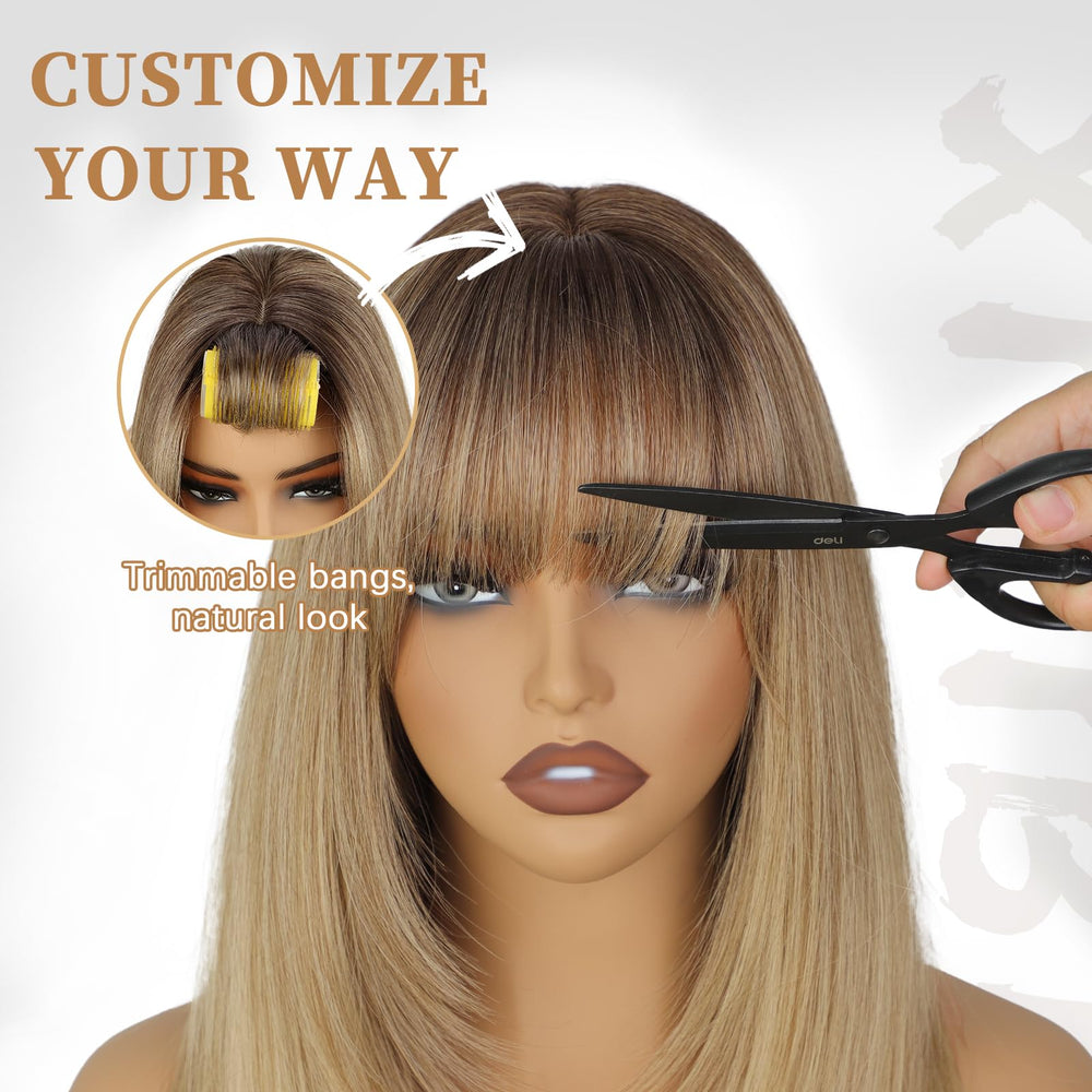 XIXIBI wig bangs frame the face with layered length for balance