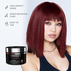 XMONDO Color 5R Deep Red being applied to dry hair for even saturation.