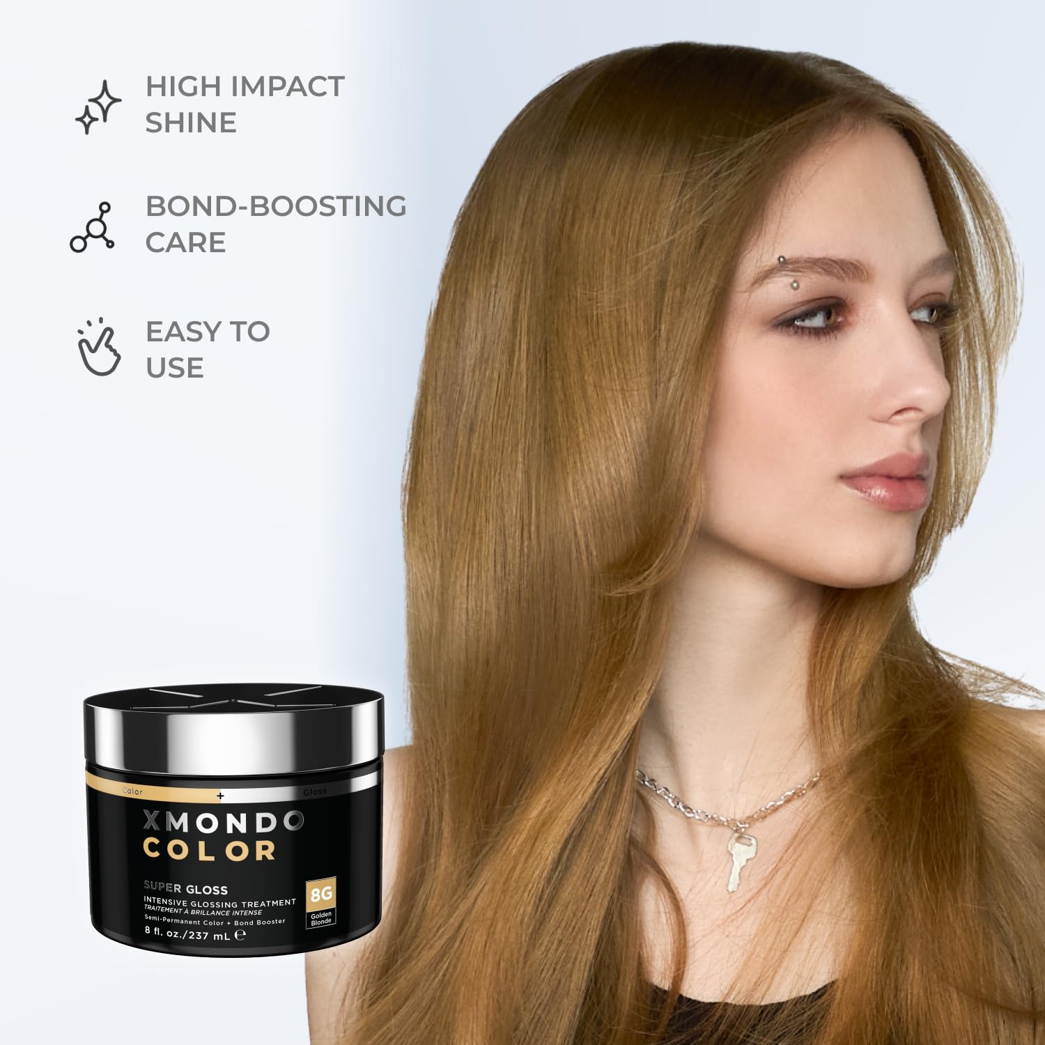 XMONDO Color Golden Blonde wet hair during application shows creamy texture
