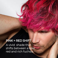 XMONDO Color Pink+Red Shift Mask application with gloves illustrates easy, mess-free process.