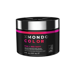 XMONDO Color Pink+Red Shift Mask packaging highlights vegan bond-boost formula.