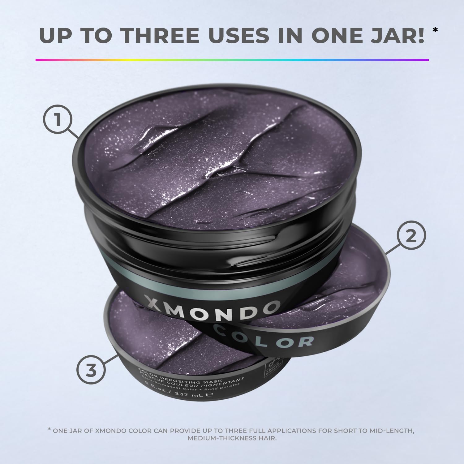 XMONDO Slate Grey Depositing Mask base shade comparison for blond or light brown hair