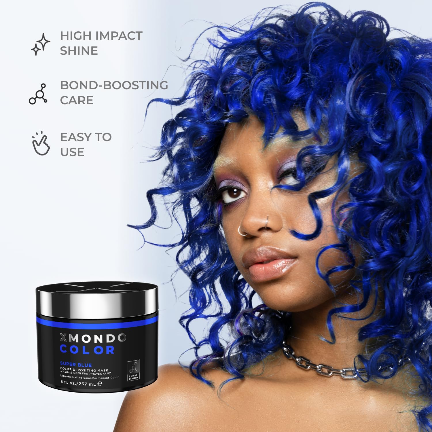 XMONDO hyaluronic acid illustration emphasizes hydration for hair health.