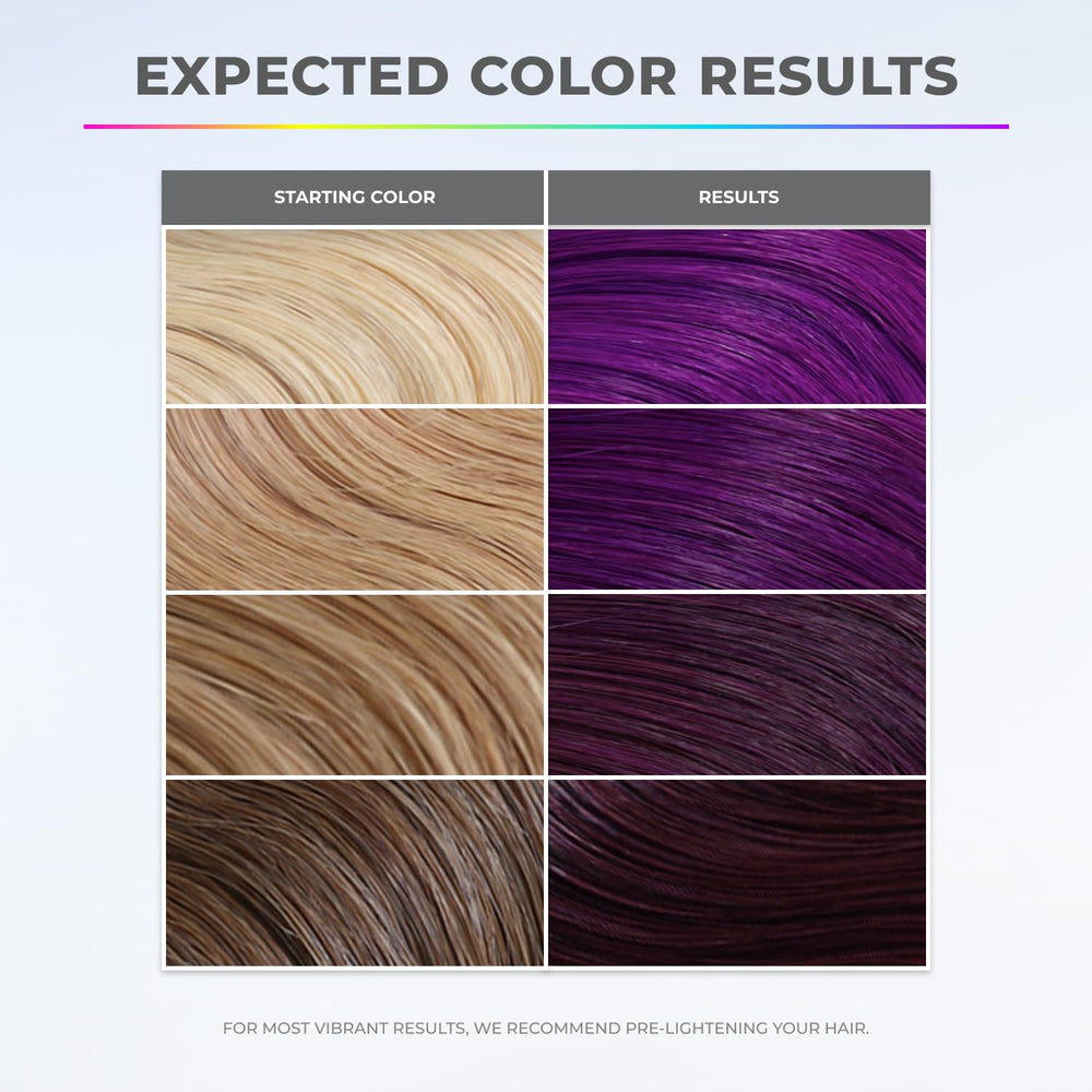 XMONDO Color Super Purple dye being mixed shows bond booster support for color integrity.