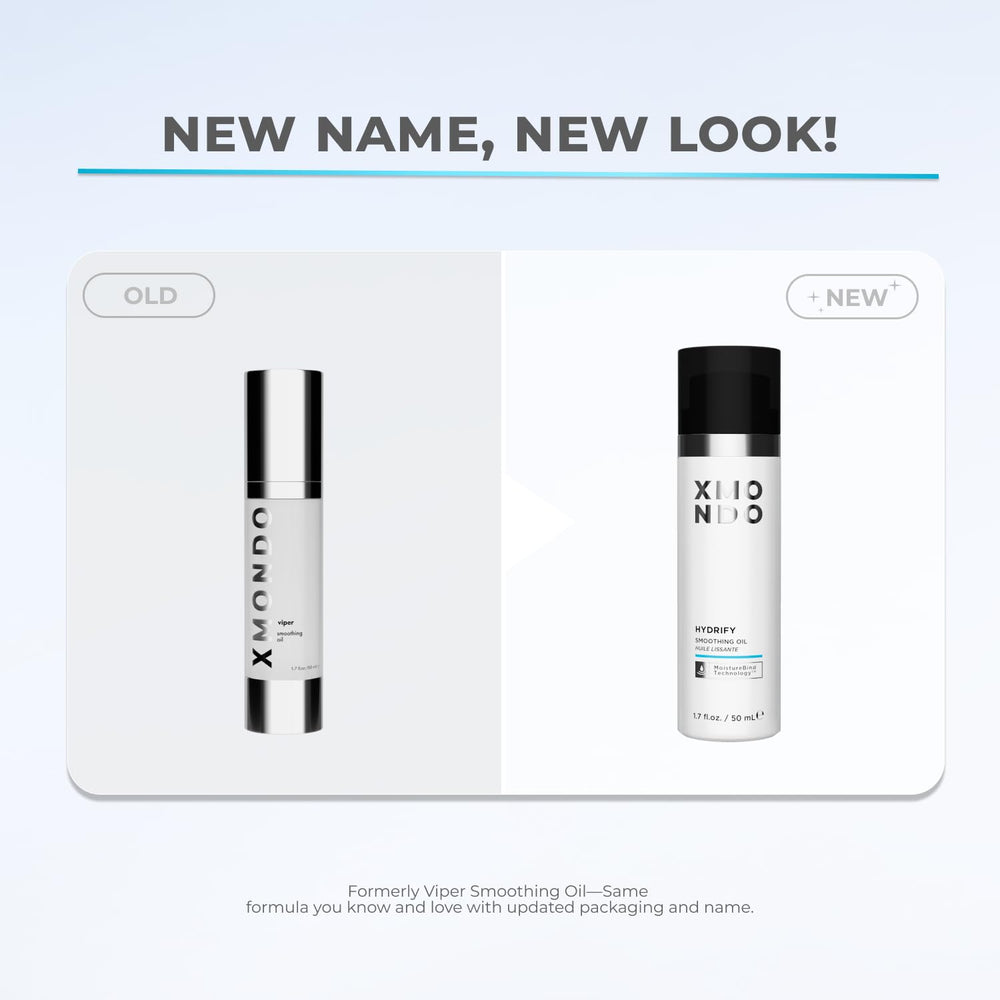 XMONDO Hair Hydrify Oil texture-application shows silky, frizz-controlled hair.