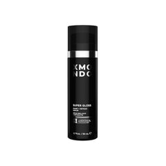 XMONDO Hair Super Gloss Serum bottle closeup showing high shine