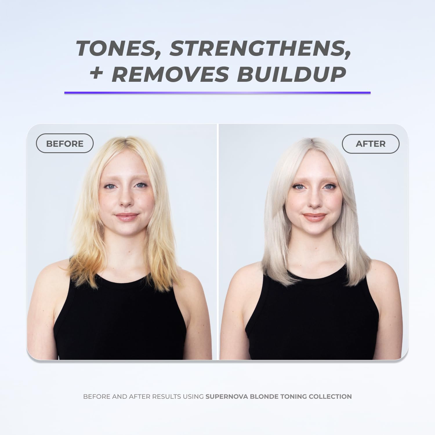 XMONDO Hair Supernova Blonde Shampoo lather closeup highlights violet pigments for tone balancing.