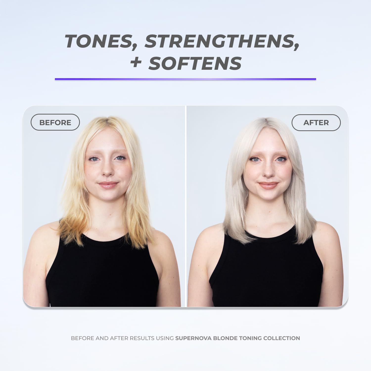 XMONDO Hair Supernova Blonde Toning Conditioner cap close-up vegan formula.
