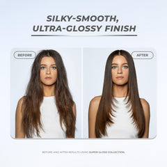 XMONDO Hyaluronic Acid gloss hints at nourished, hydrated strands.