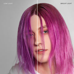 XMONDO shade shift application on hair sections demonstrates even saturation for light bases