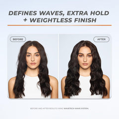 XMONDO Wave Tech anti-frizz closeup showing smoothing action for frizz control