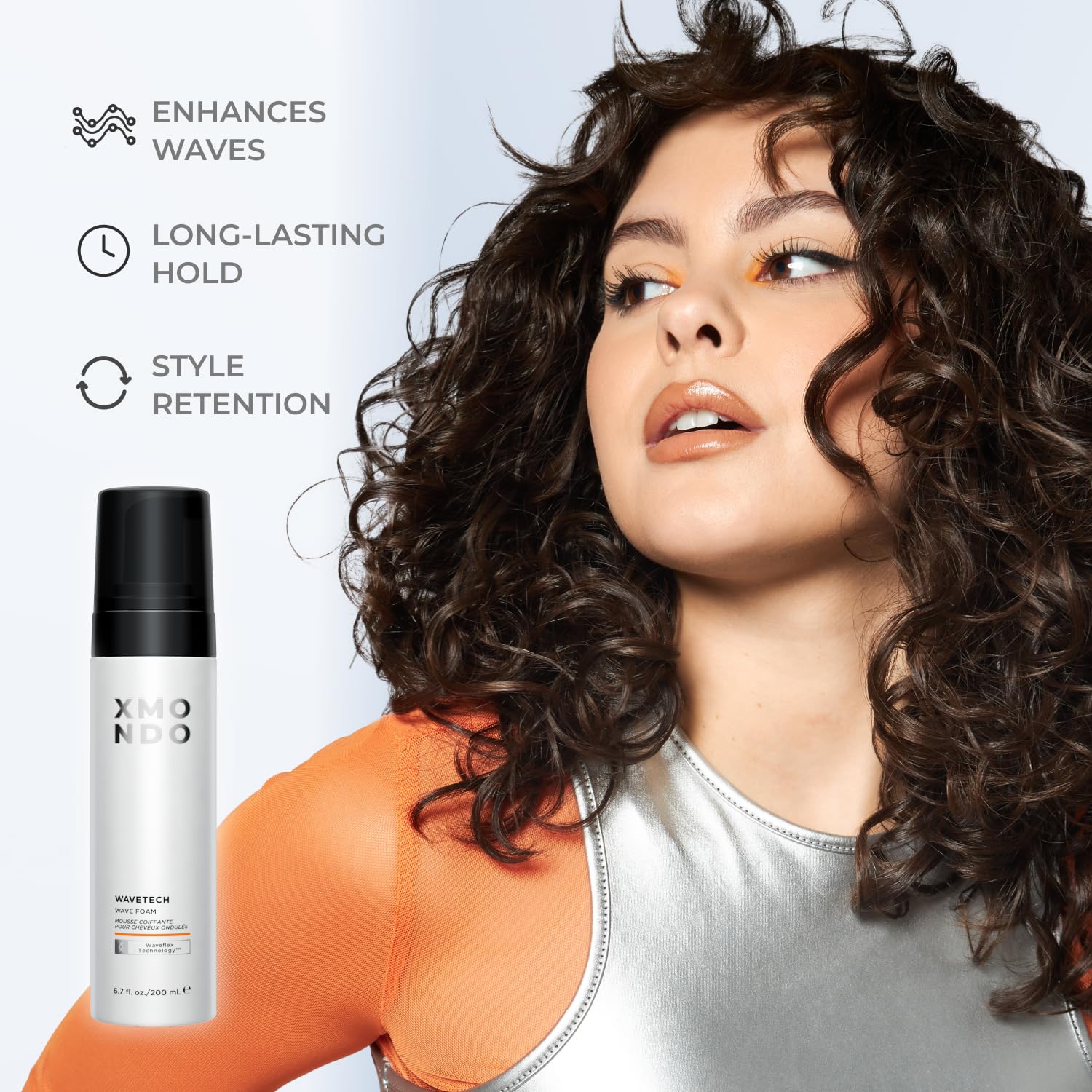 XMONDO Wavetech Wave Foam pump-dispense highlights easy application for frizz-free texture