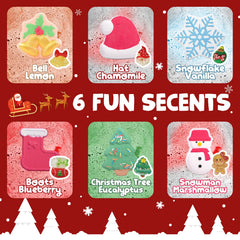 XmtJXn santa-hat bath bomb with festive fizz and toy surprise for relaxing bath ritual.