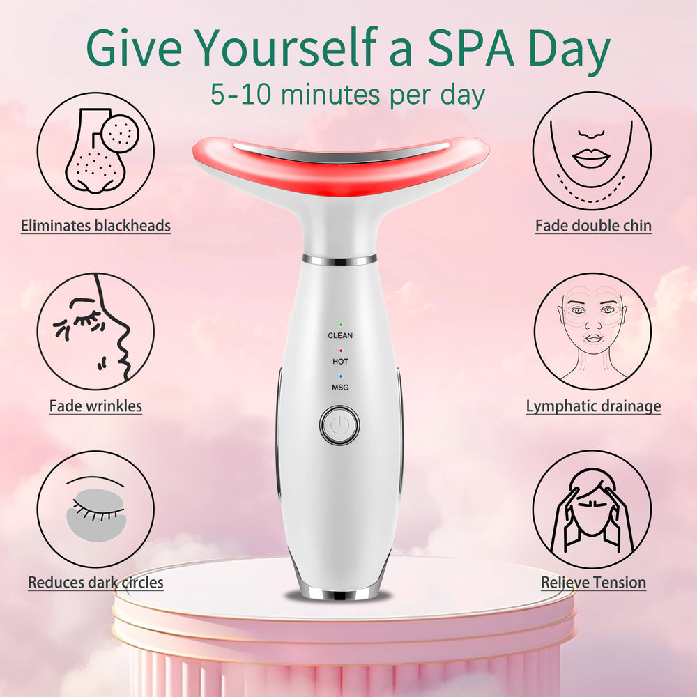 XMXW Glow Massager 7-in-1 design for versatile facial and neck use.