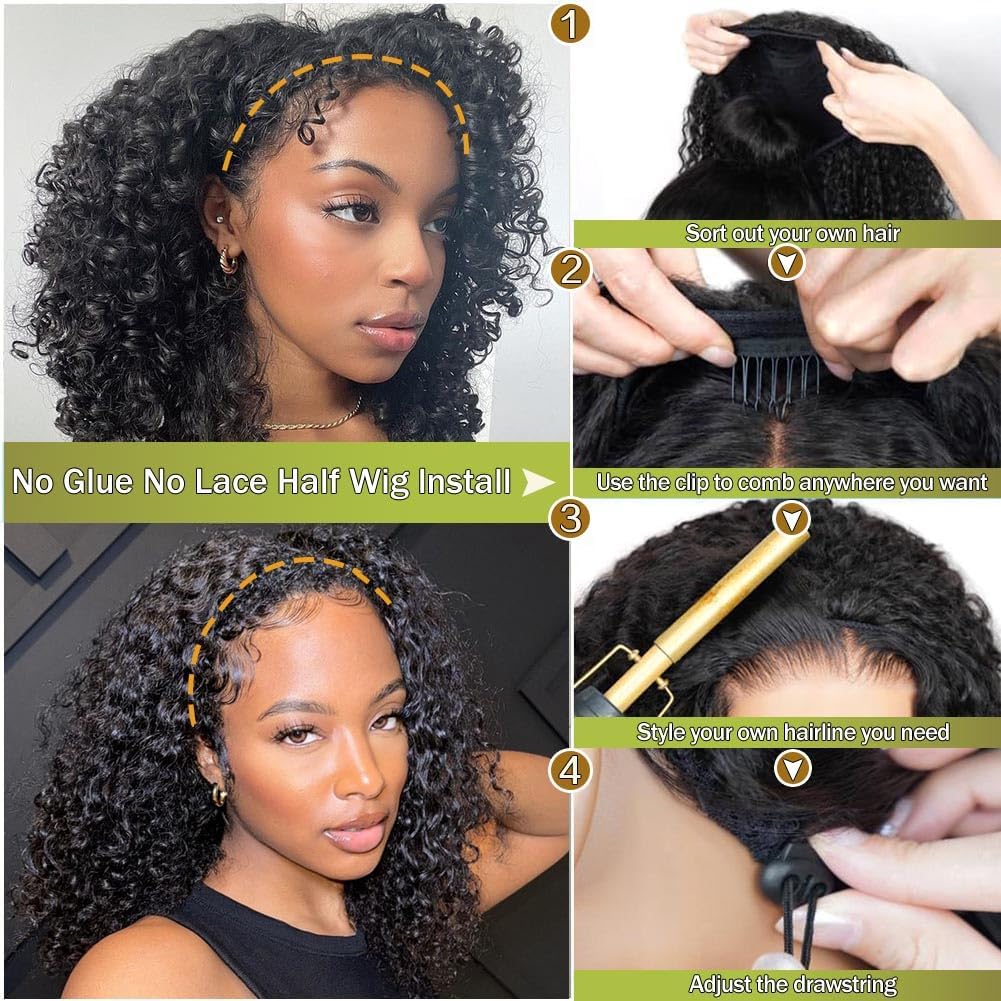 XNAIRA half wig medium-cap construction for comfortable fit.