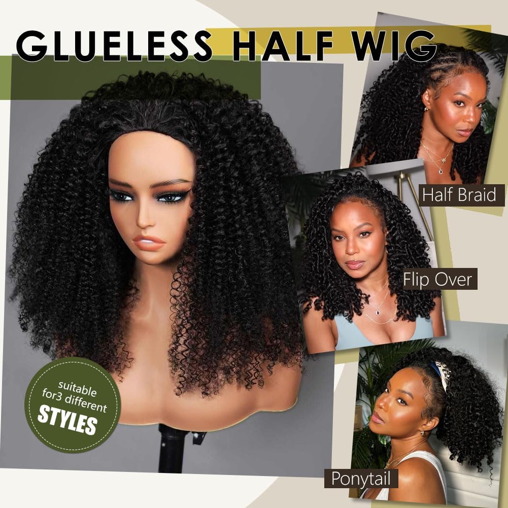 XNAIRA half wig seamless ponytail and bun option for quick updos.