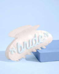 xo, Fetti Bride Claw Clip blue bows detail for polished bridal look