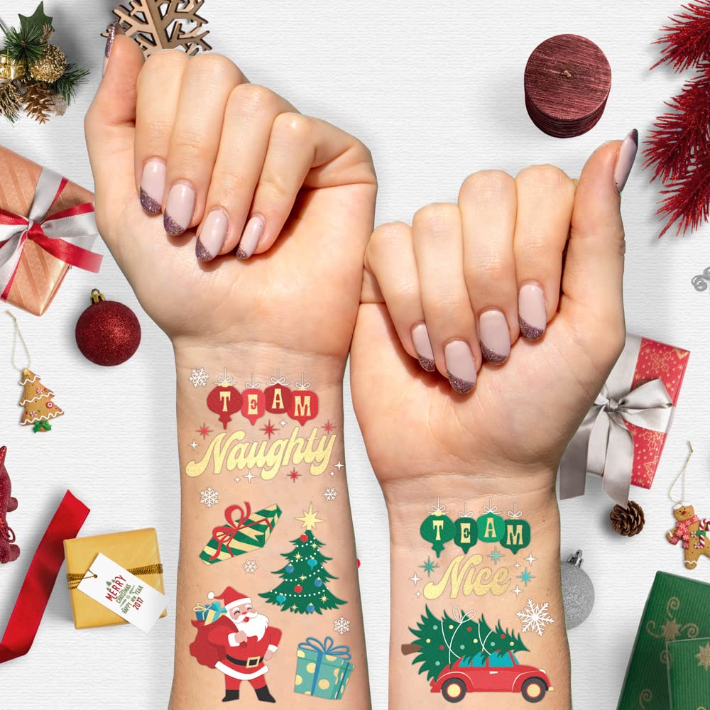 xo, Fetti Christmas tattoos Christmas trees for playful holiday glam
