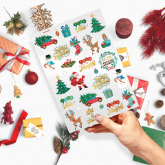 xo, Fetti Christmas tattoos gingerbread figures with gold glitter accents