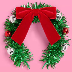 xo, Fetti christmas wreath headband on model for festive photos