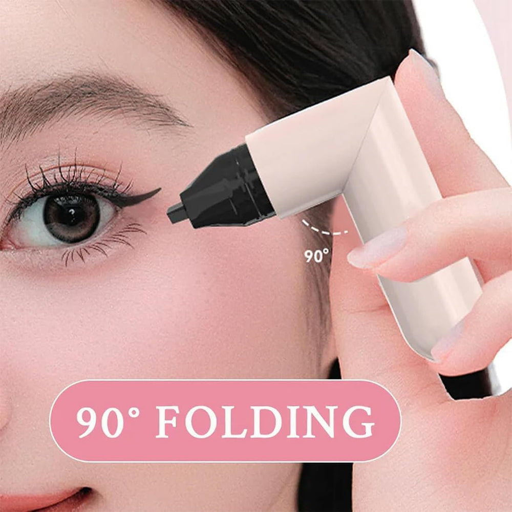 X.O. GOLD-888 black eyeliner stamp pen closeup showing bold, defined wing