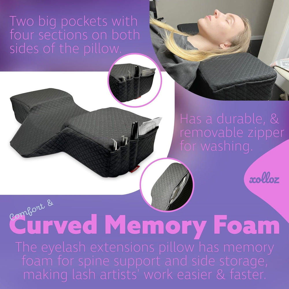 XOLLOZ Lash Pillow built for daily salon use maintains shape and durability
