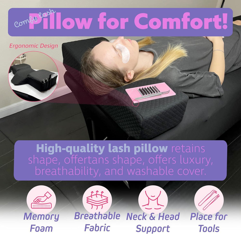 XOLLOZ Lash Pillow premium cover with soft cotton top and breathable base