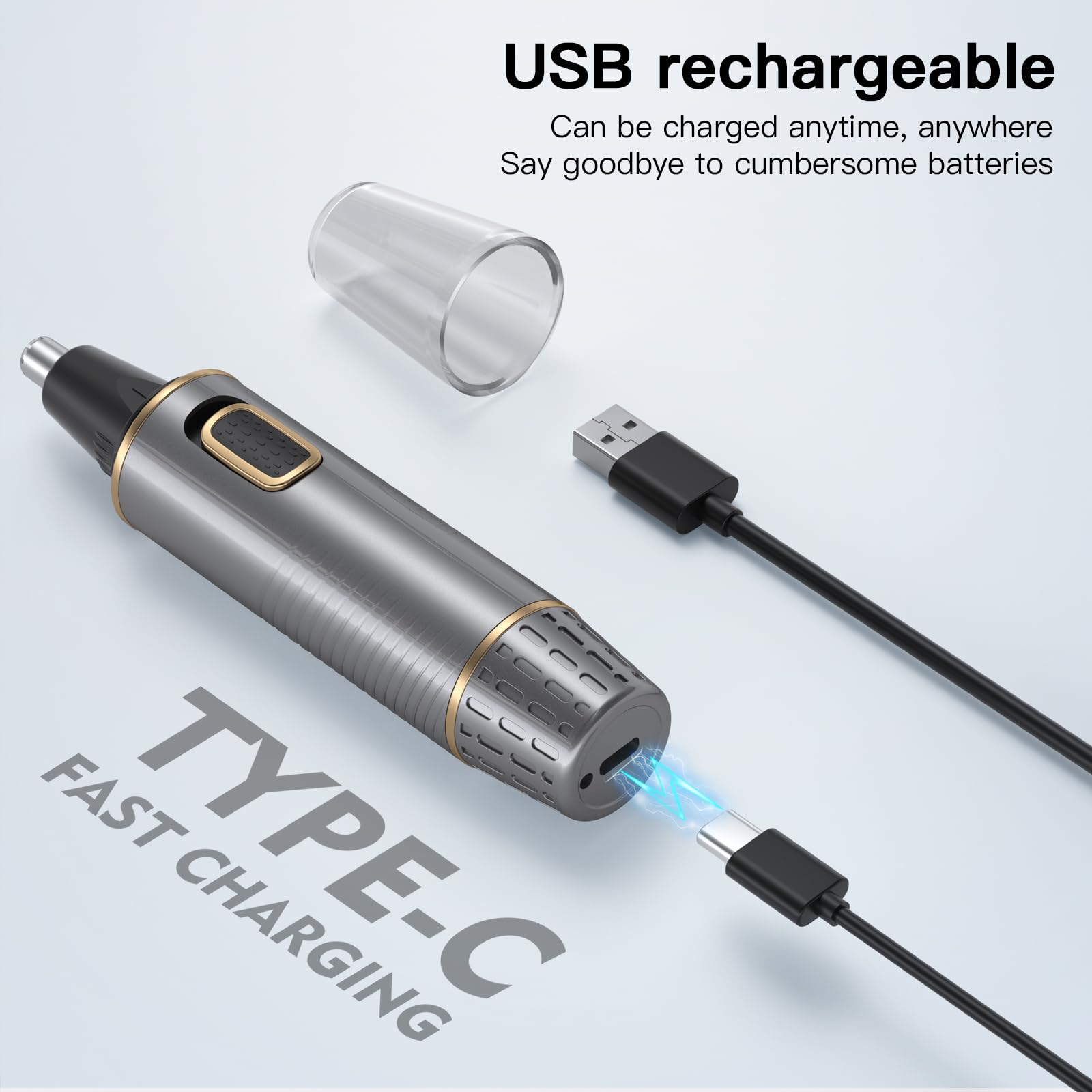 XOOMRSCP 2-in-1 ear and nose trimmer in action for painless removal