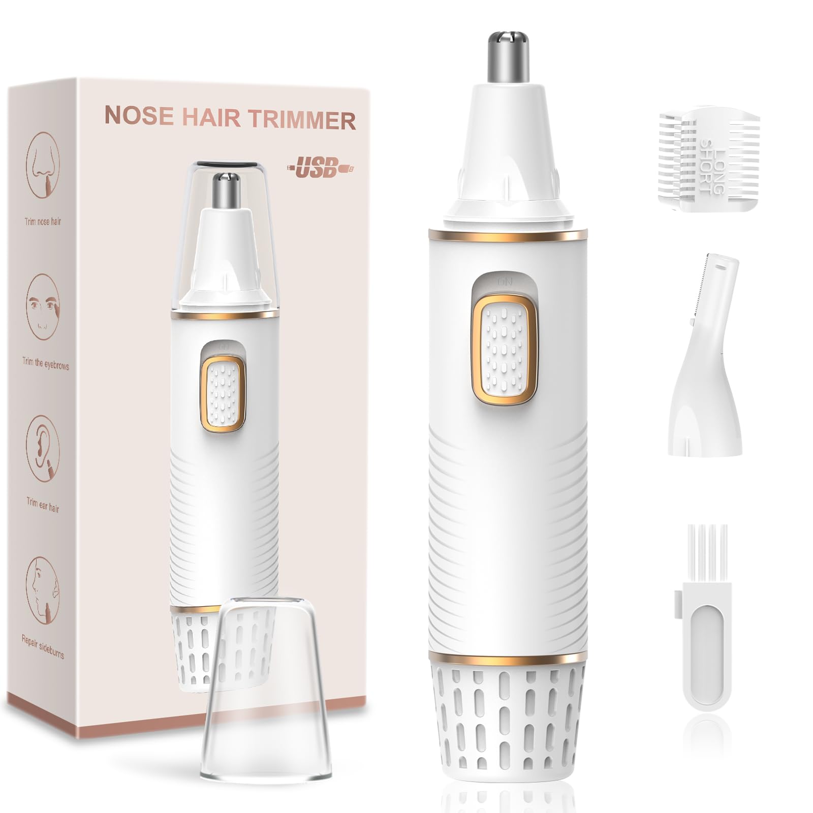 XOOMRSCP nose trimmer front view for portable travel grooming.
