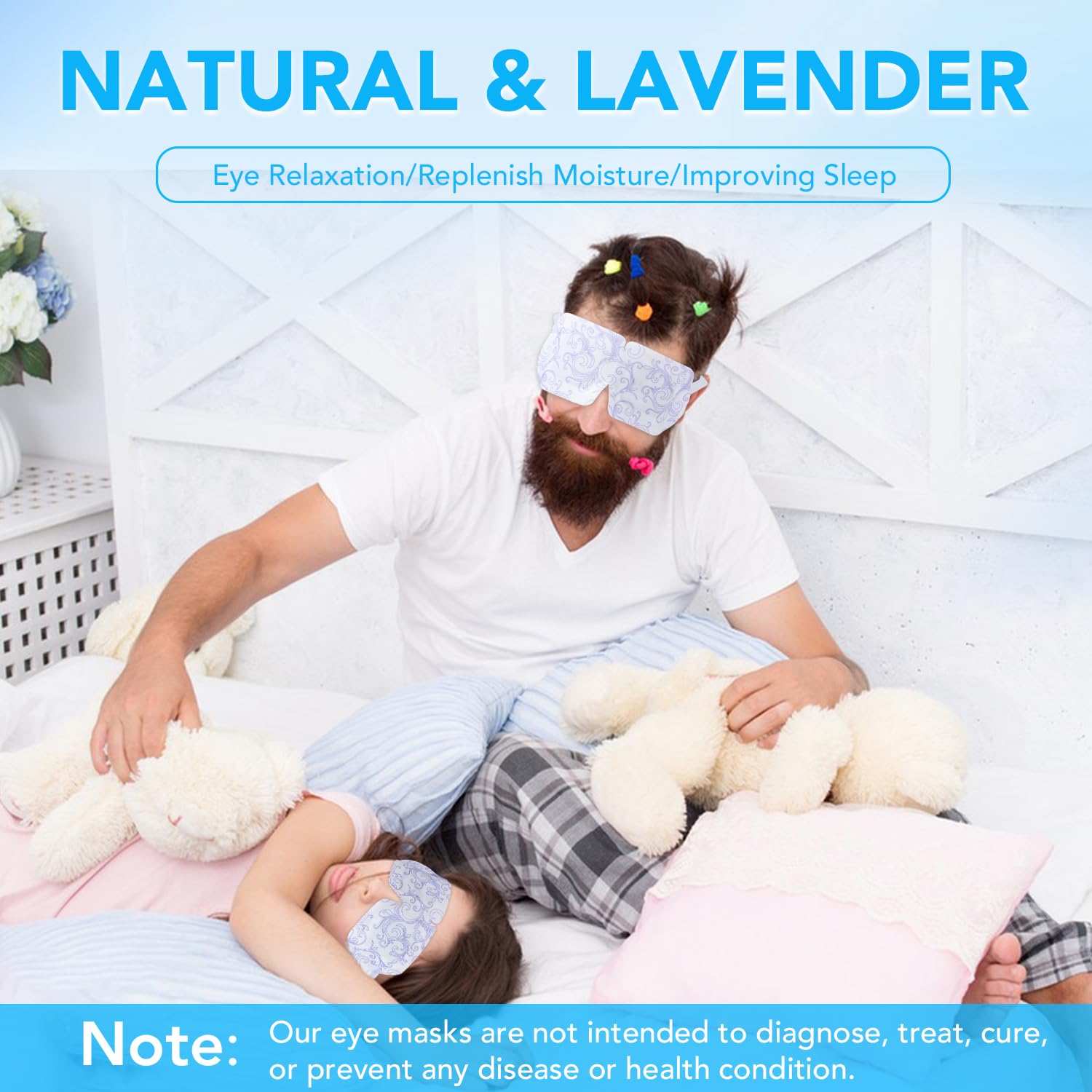 XPCARE eye mask used during office break for relaxation