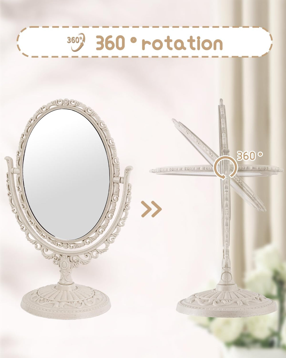 XPXKJ non-slip base keeps the table mirror steady on desks.