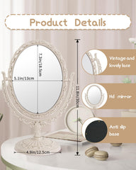 XPXKJ vintage vanity mirror with 1X/3X magnification for precise makeup.