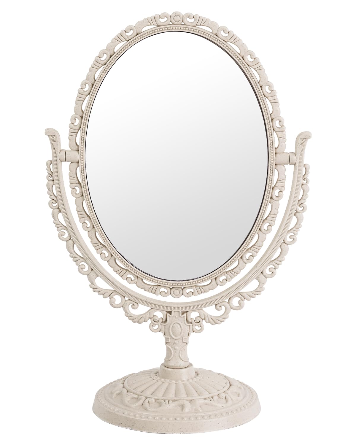 XPXKJ vintage vanity mirror with 360-degree rotation for flexible viewing.