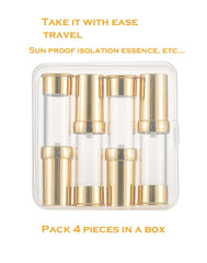 XQNCBY Gold 15ML pump bottle labels and funnel enable easy refills on the go.
