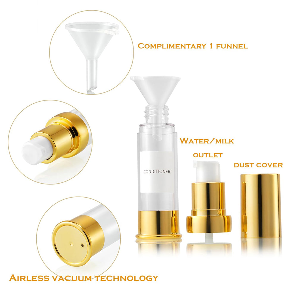 XQNCBY Gold 15ML bottle travel case demonstrates portable size for TSA compatibility.