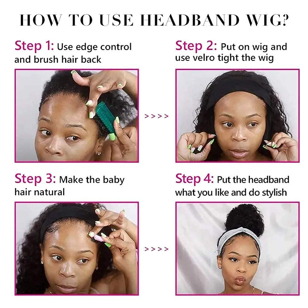 XSY headband wig styled into a ponytail for versatile looks.