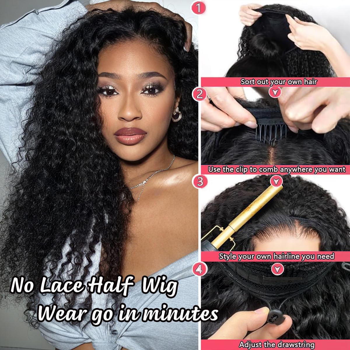 XSY wear-and-go glueless cap blends with natural hairline