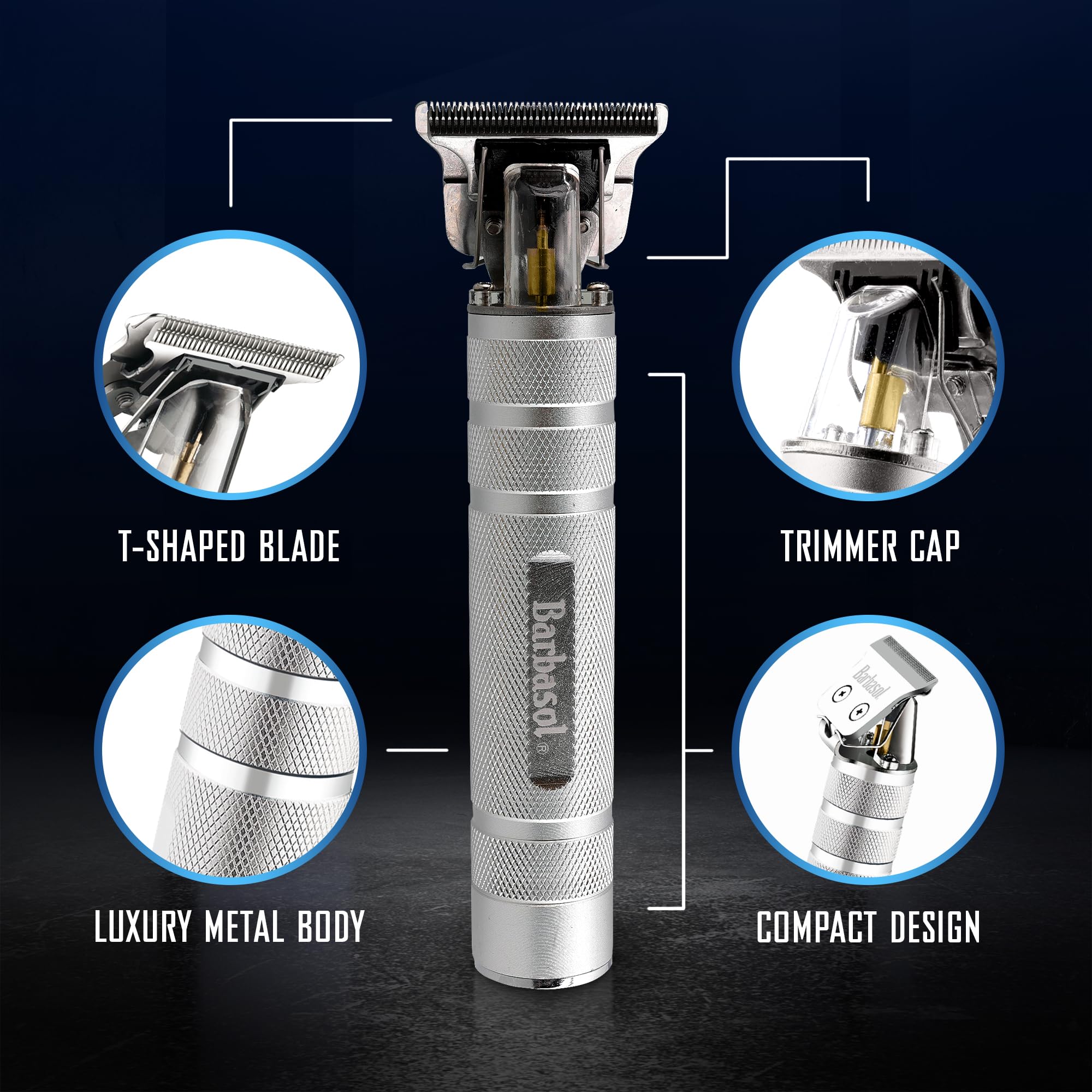 XTREME Barbasol trimmer with hanging blade detail for fine styling