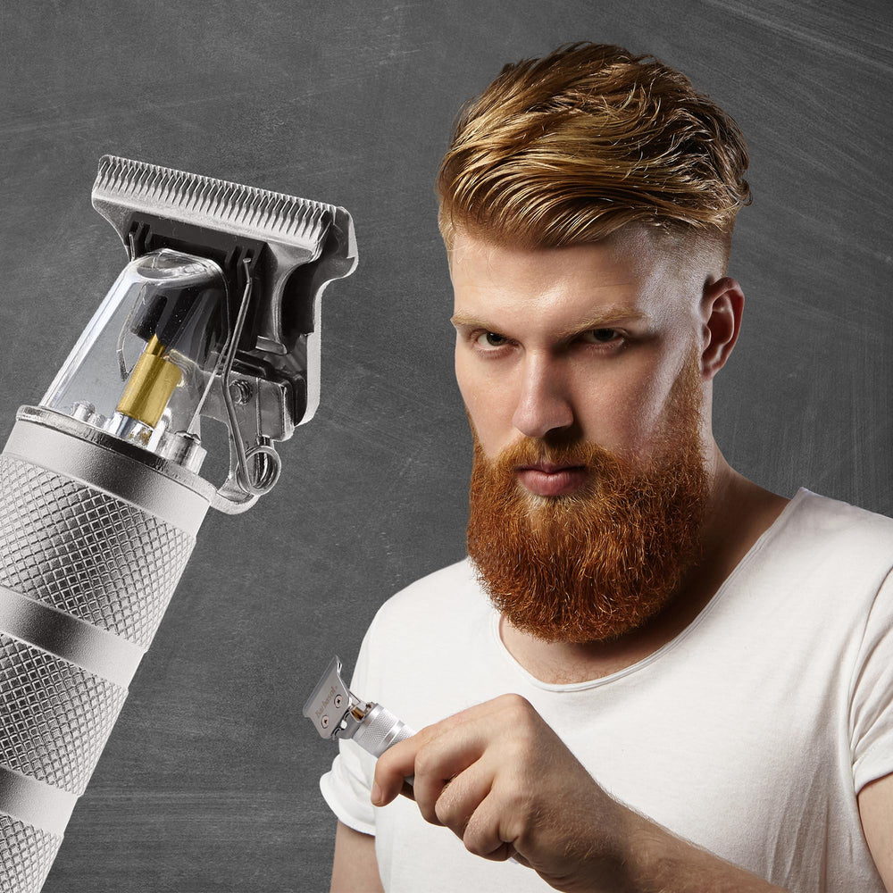 XTREME Barbasol trimmer in use shaping beard and neckline