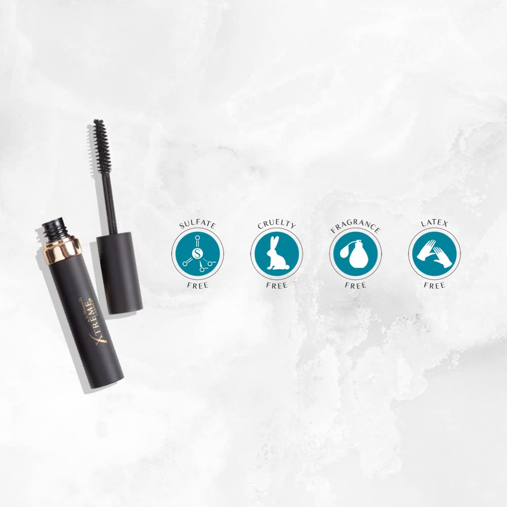 Xtreme Lashes Length & Volume Mascara on eyes shows high-impact definition with no smudges