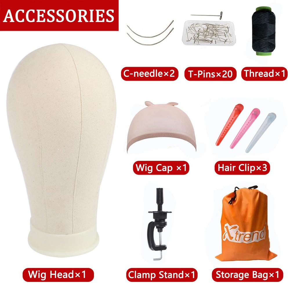 XTREND wig stand set provides stable salon display and quick setup.