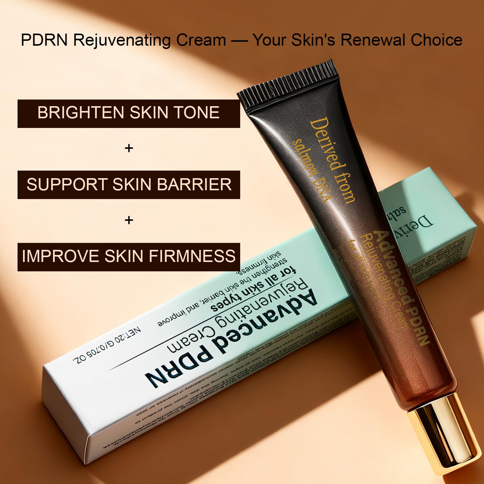 XUHUIT PDRN cream bottle closeup highlights silky, fast-absorbing texture.