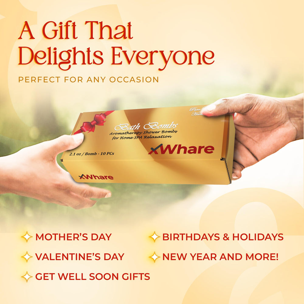 Xwhare gift-ready bath bomb set packaging for gifting occasions