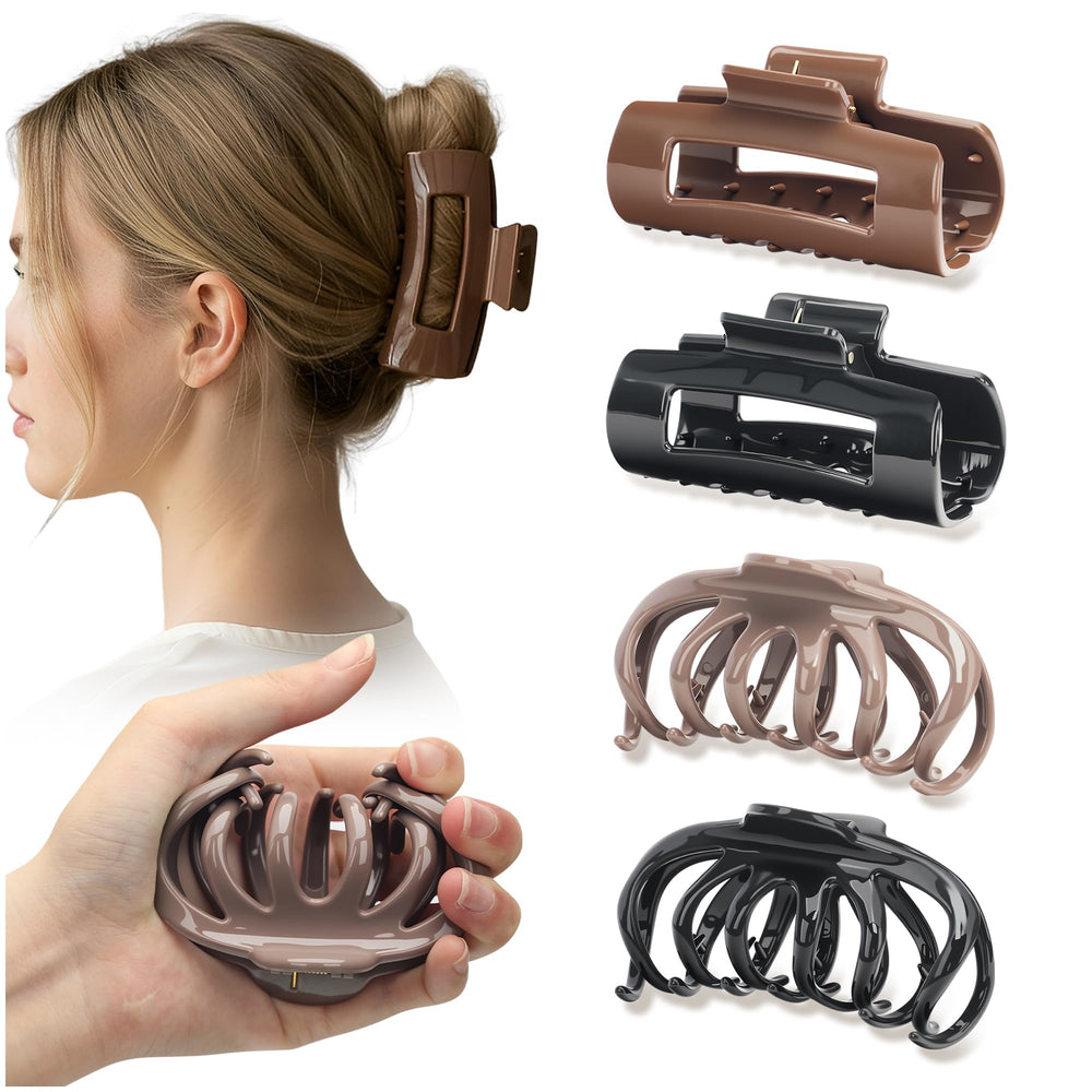 Xyntara 4-pack silicone cloud claw clip pack grips hair securely for daily wear.