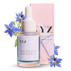 XYZ Skin Gua Sha Glide bottle closeup for hydrating skincare routine