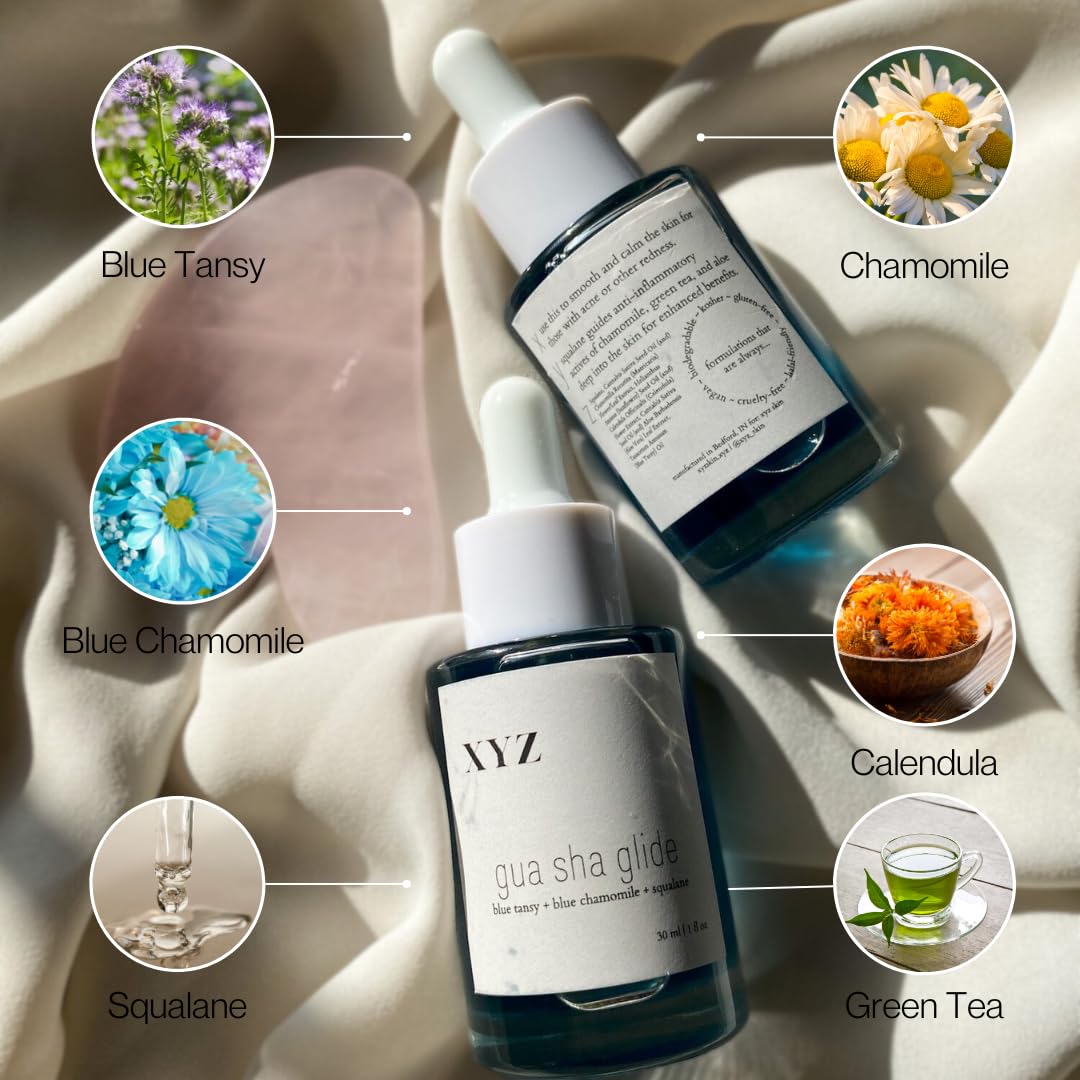 XYZ Skin Gua Sha Glide dropper applying precise hydration