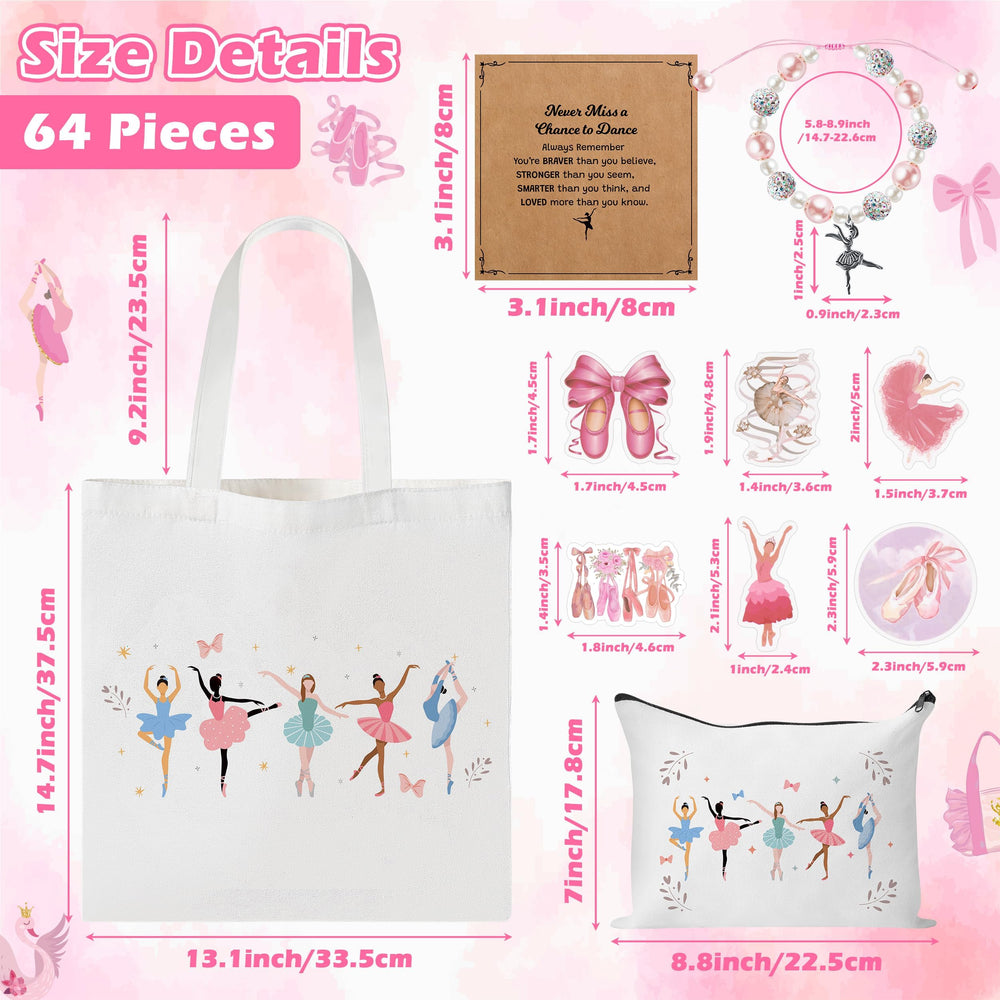 Y1tvei cute ballerina makeup bag with black zipper keeps cosmetics organized on the go.