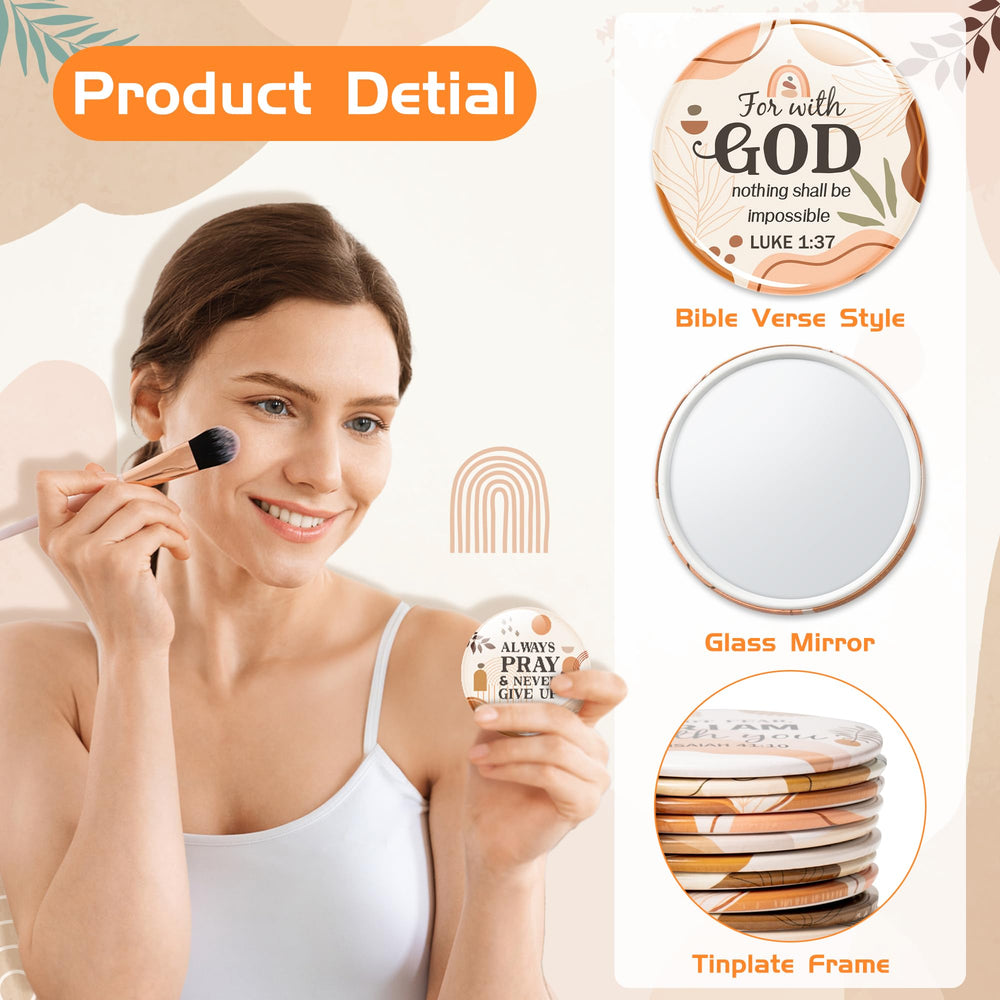 Y1tvei portable pocket mirror fits purses for on-the-go touch-ups.