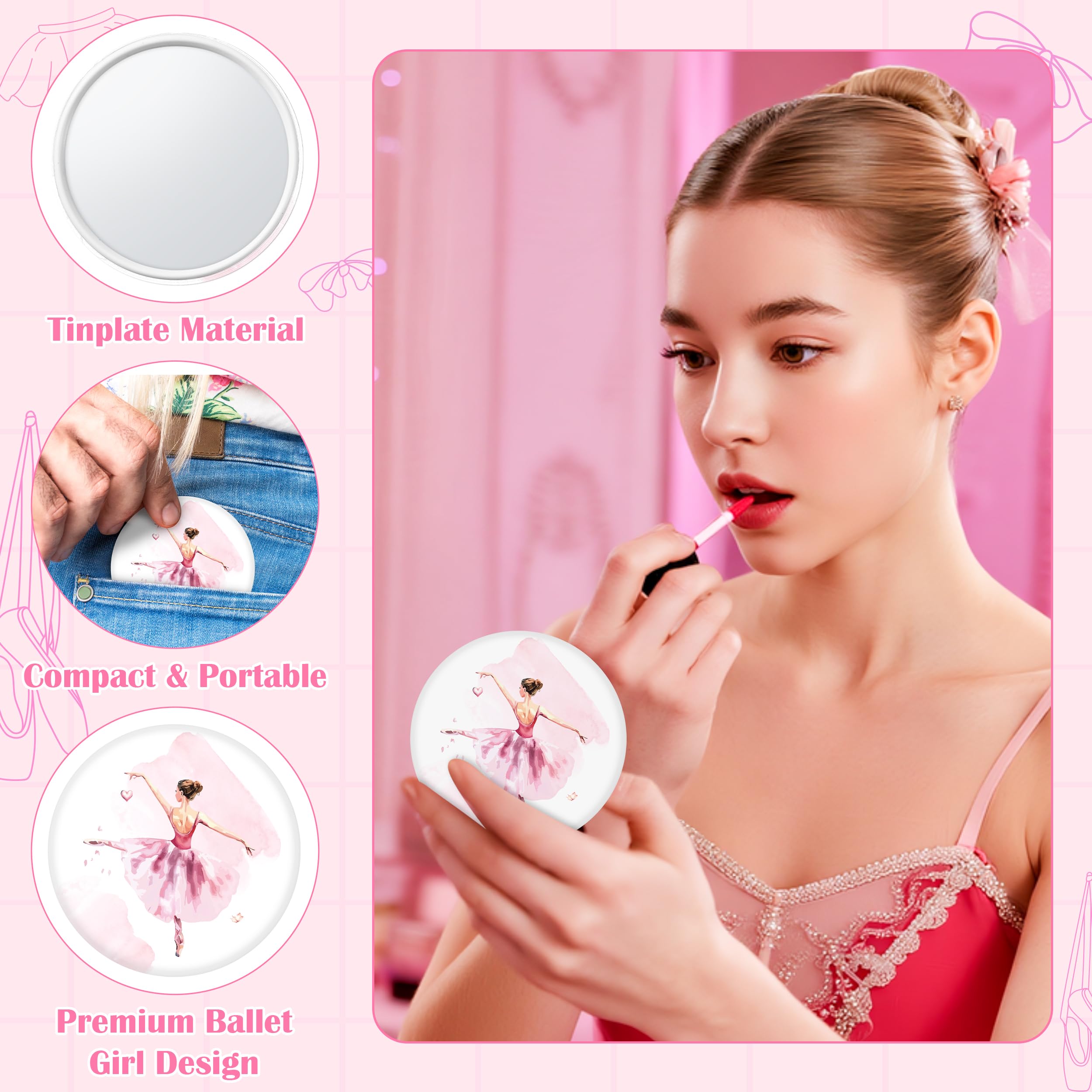Y1tvei tinplate compact with 7cm diameter fits purses for quick makeup touch-ups