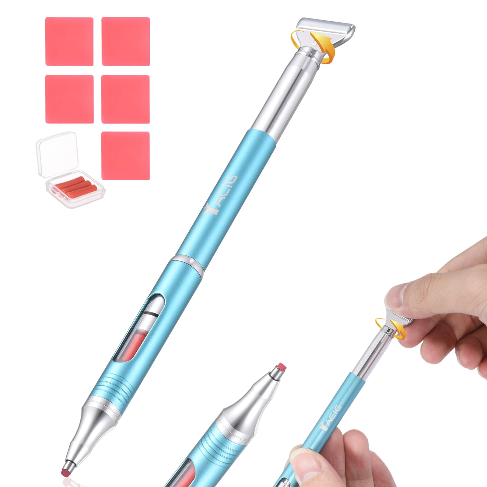 Yacig diamond art pen with metal blue body for precise bead placement